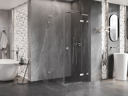 Mexen Lunar L cabina de duș basculantă dreapta 70 x 70 cm, transparentă, crom - 834L-070-070-01-00-P