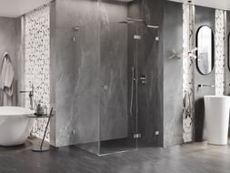 Mexen Lunar L cabină de duș cu deschidere dreapta 85 x 80 cm, transparentă, crom - 834L-085-080-01-00-P