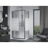 Mexen Apia cabină de duș extensibilă 120 x 80 cm, Dungi, Crom + cadă de duș Flat - 840-120-080-01-20-4010