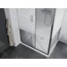 Mexen Apia cabină de duș extensibilă 120 x 80 cm, Dungi, Crom + cadă de duș Flat - 840-120-080-01-20-4010