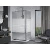 Mexen Apia cabină de duș extensibilă 120 x 80 cm, Dungi, Crom + cadă de duș Flat - 840-120-080-01-20-4010