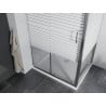 Mexen Apia cabină de duș extensibilă 120 x 100 cm, Dungi, Crom + cadă de duș Flat - 840-120-100-01-20-4010