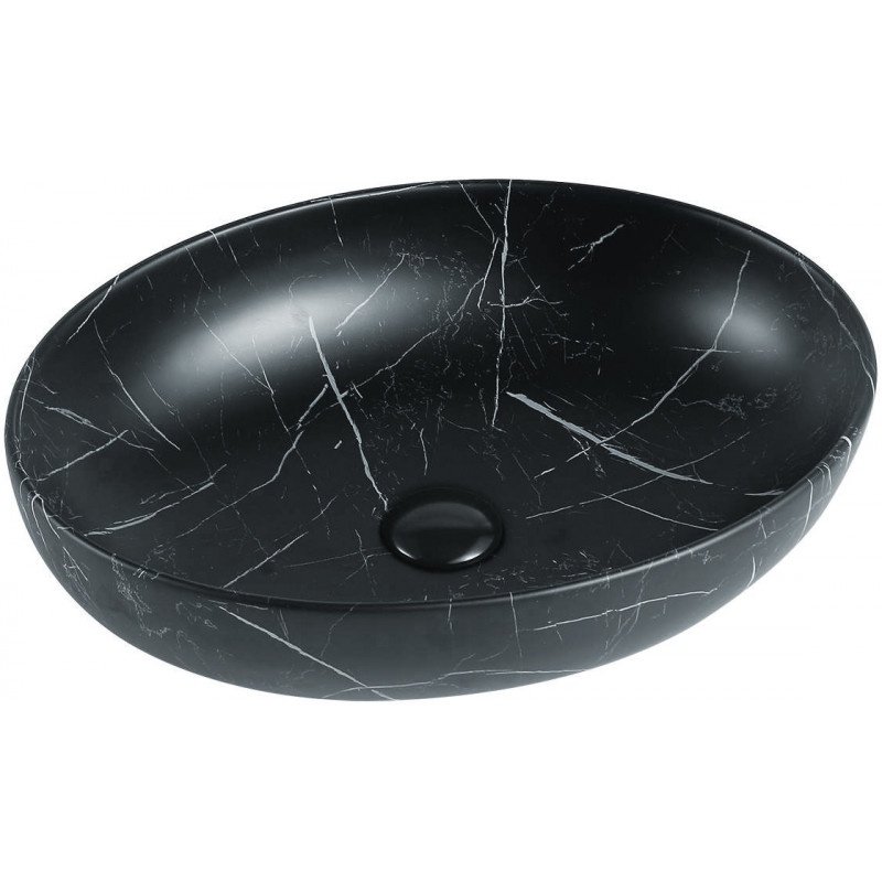 Mexen Orsola 52 x 39 cm-es pultra szerelhető mosdó, fekete kő - 21365271
