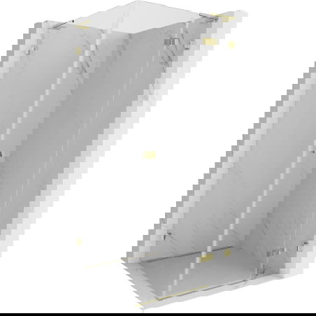 Mexen Lunar L cabină de duș batantă dreapta 80 x 80 cm, transparentă, aurie - 834L-080-080-50-00-P