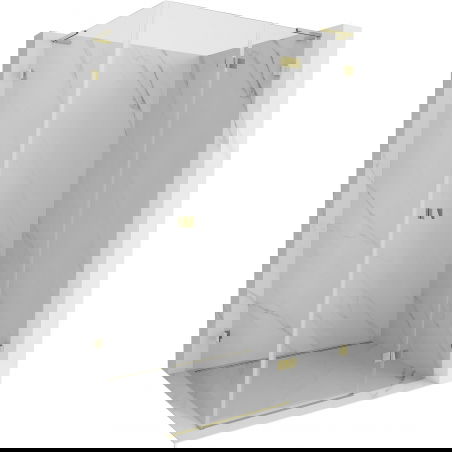 Mexen Lunar L cabină de duș pliabilă dreaptă 100 x 80 cm, transparentă, auriu - 834L-100-080-50-00-P