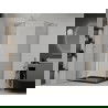 Mexen Roma cabină de duș cu balamale 80 x 100 cm, transparent, Crom + cadă de duș Flat, Neagră - 854-080-100-01-00-4070