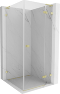 Cabină de duș dreaptă Mexen Lunar L 70 x 70 cm, transparent, auriu periat - 834L-070-070-55-00-P
