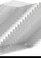 Mexen Lunar L jobbos nyíló zuhanykabin 90 x 80 cm, átlátszó, arany kefélt - 834L-090-080-55-00-P