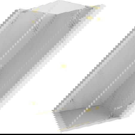 Mexen Lunar L cabină de duș batantă dreapta 90 x 90 cm, transparentă, auriu periat - 834L-090-090-55-00-P