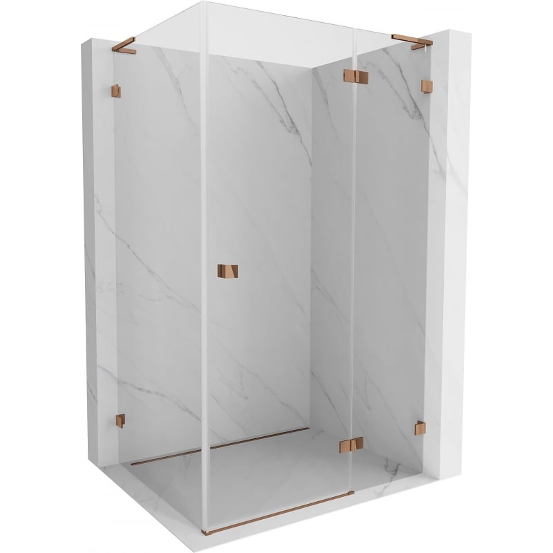 Mexen Lunar L cabină de duș cu deschidere dreapta 80 x 70 cm, transparent, aur roz - 834L-080-070-60-00-P
