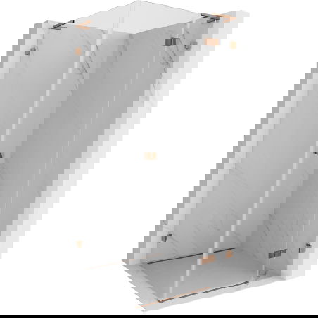 Mexen Lunar L cabină de duș cu ușă rabatabilă dreapta 80 x 80 cm, transparent, aur roz - 834L-080-080-60-00-P