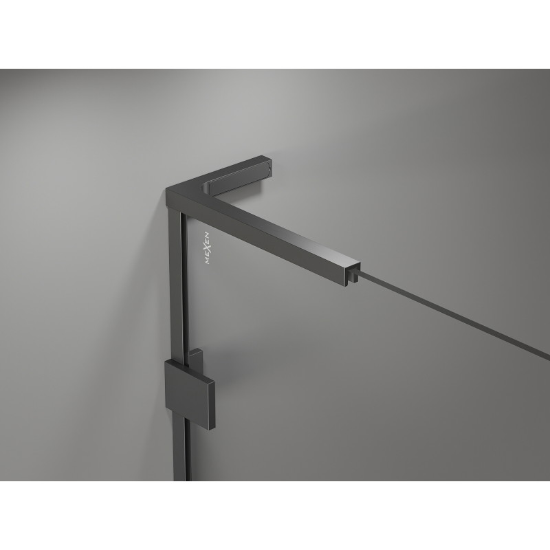 Mexen Lunar L Duo cabină de duș cu ușă batantă stânga 90 x 80 cm, transparent, metal pistol - 834L-090L-080P-95-00