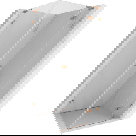 Mexen Lunar L cabină de duș cu ușă batantă dreaptă 80 x 80 cm, transparentă, cupru periat - 834L-080-080-65-00-P