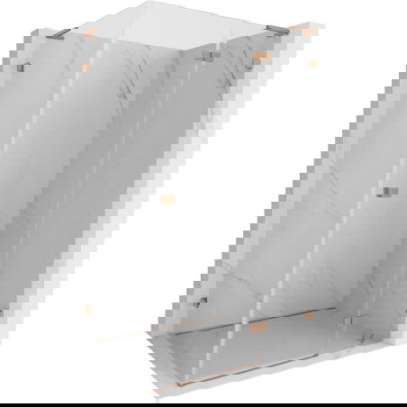 Cabină de duș Mexen Lunar L, ușă rabatabilă dreapta 95 x 80 cm, transparent, cupru periat - 834L-095-080-65-00-P