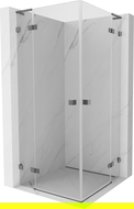 Mexen Lunar L Duo cabină de duș cu balamale 100 x 100 cm, transparent, gun metal - 834L-100L-100P-95-00