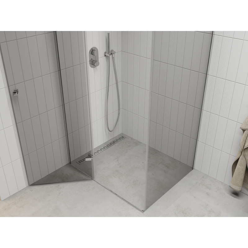 Mexen Roma cabina de duș batantă 80 x 70 cm, transparentă, crom - 854-080-070-01-00