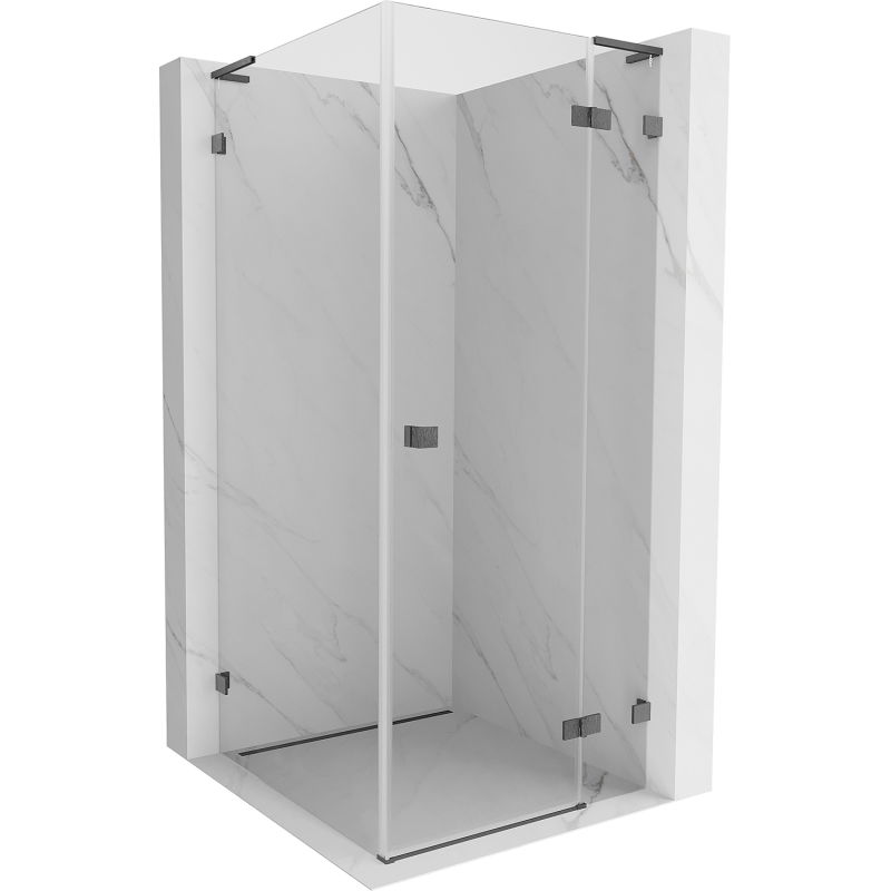Mexen Lunar L cabină de duș batantă dreapta 70 x 70 cm, transparentă, gri armă periat - 834L-070-070-66-00-P