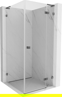 Mexen Lunar L cabină de duș batantă dreapta 70 x 70 cm, transparentă, gri armă periat - 834L-070-070-66-00-P