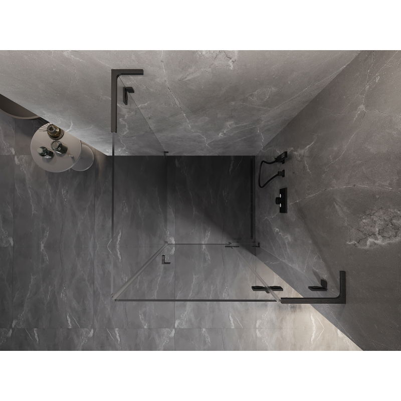 Mexen Lunar L cabină de duș cu deschidere dreapta 80 x 80 cm, transparent, gri armă periat - 834L-080-080-66-00-P