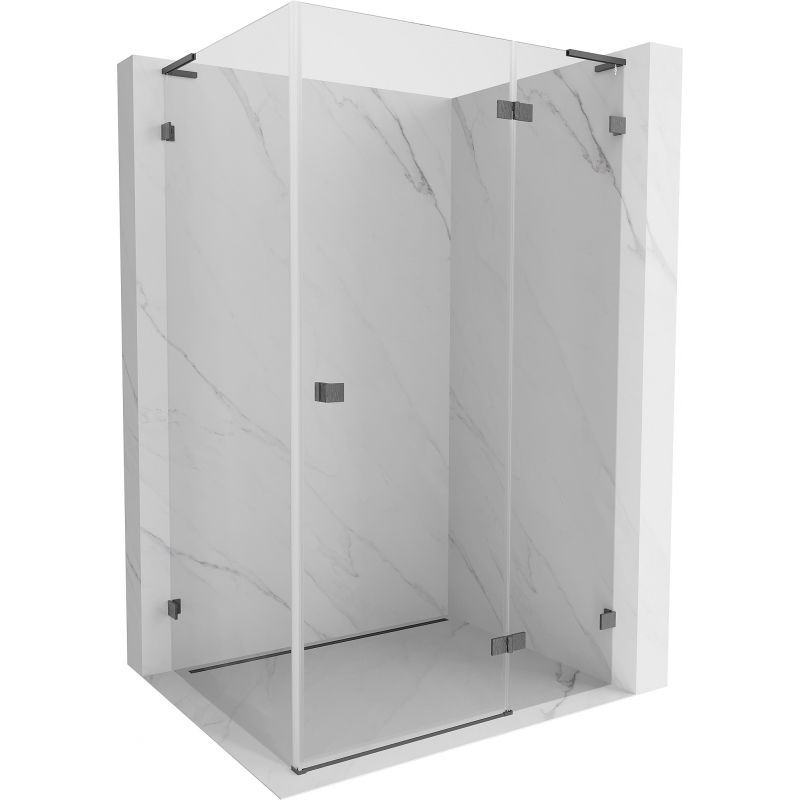 Mexen Lunar L cabină de duș pivotantă dreapta 100 x 80 cm, transparent, gri pistol periat - 834L-100-080-66-00-P