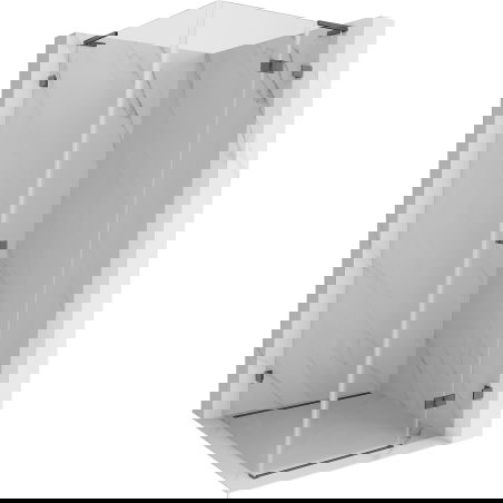 Mexen Lunar L cabină de duș cu ușă batantă dreaptă 90 x 90 cm, transparent, gri armat periat - 834L-090-090-66-00-P