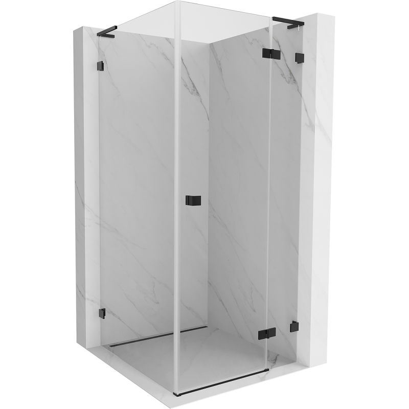 Mexen Lunar L zuhanyfülke, jobbos, 70 x 70 cm, átlátszó, fekete - 834L-070-070-70-00-P
