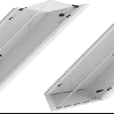 Mexen Lunar L cabină de duș pivotantă dreapta 70 x 70 cm, transparent, neagră - 834L-070-070-70-00-P