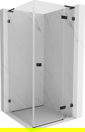 Mexen Lunar L cabină de duș pivotantă dreapta 70 x 70 cm, transparent, neagră - 834L-070-070-70-00-P