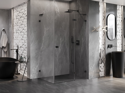 Mexen Lunar L zuhanykabin nyíló ajtóval jobb 95 x 70 cm, átlátszó, fekete - 834L-095-070-70-00-P