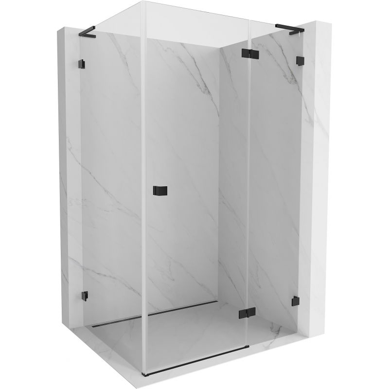 Mexen Lunar L cabină de duș batantă dreapta 100 x 70 cm, transparentă, neagră - 834L-100-070-70-00-P