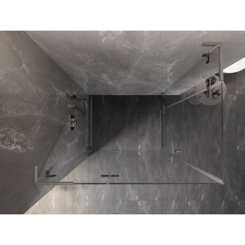 Mexen Lunar L Duo cabină de duș pivotantă stânga 80 x 70 cm, transparentă, nichel periat - 834L-080L-070P-97-00