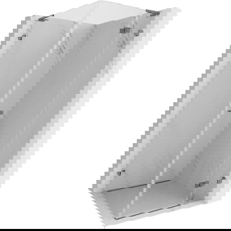 Mexen Lunar L cabină de duș batantă dreapta 80 x 80 cm, transparent, gun metal - 834L-080-080-95-00-P