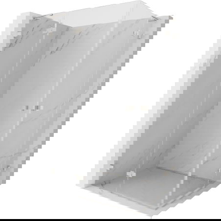 Mexen Lunar L Duo cabină de duș pivotantă stânga 80 x 75 cm, transparent, nichel periat - 834L-080L-075P-97-00