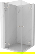 Mexen Lunar L Duo cabină de duș pivotantă 80 x 80 cm, transparentă, nichel periat - 834L-080L-080P-97-00