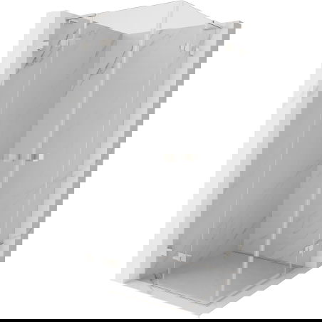 Mexen Lunar L Duo cabină de duș batantă 85 x 85 cm, transparentă, nichel periat - 834L-085L-085P-97-00