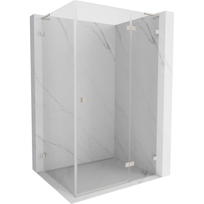 Mexen Lunar L cabină de duș cu deschidere dreaptă 75 x 70 cm, transparent, nichel periat - 834L-075-070-97-00-P