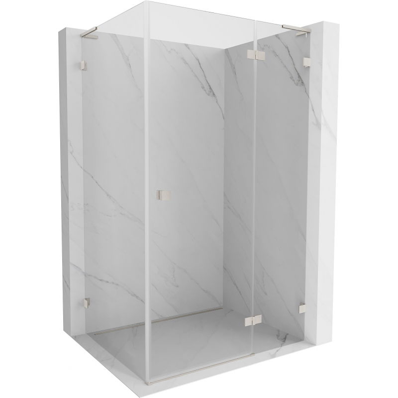 Mexen Lunar L cabină de duș batantă dreaptă 85 x 80 cm, transparentă, nichel periat - 834L-085-080-97-00-P