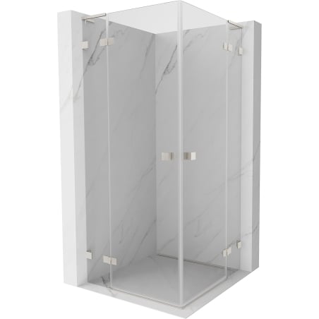 Mexen Lunar L Duo cabină de duș cu ușă batantă 95 x 95 cm, transparent, nichel periat - 834L-095L-095P-97-00