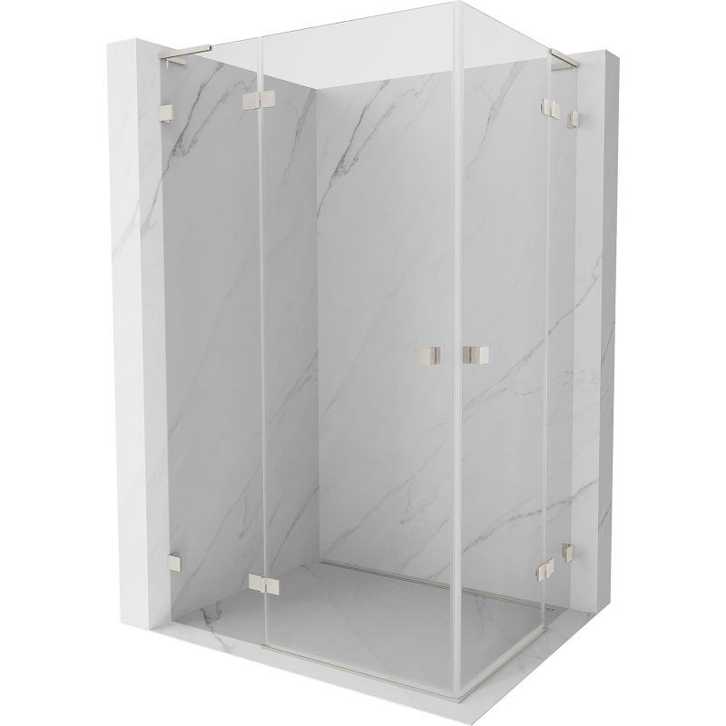Mexen Lunar L Duo cabină de duș cu deschidere 100 x 85 cm, transparent, nichel periat - 834L-100L-085P-97-00