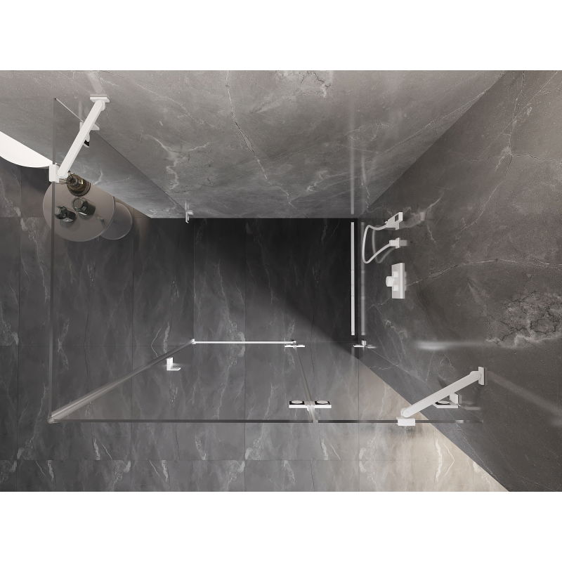 Mexen Lunar cabină de duș rabatabilă dreapta 95 x 80 cm, transparent, albă - 834-095-080-20-00-P