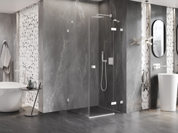 Mexen Lunar cabina de duș pivotantă dreapta 100 x 100 cm, transparentă, albă - 834-100-100-20-00-P