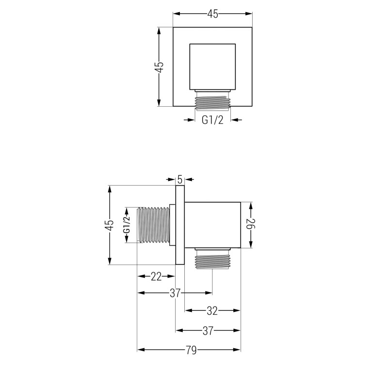 Mexen Cube racord unghiular, gun gray periat - 79340-66