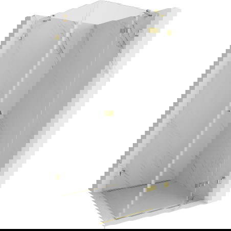 Mexen Lunar cabină de duș pivotantă dreaptă 90 x 90 cm, transparent, auriu - 834-090-090-50-00-P