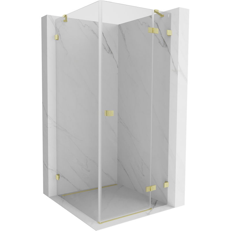 Mexen Lunar cabină de duș cu deschidere pe dreapta 70 x 70 cm, transparentă, auriu periat - 834-070-070-55-00-P