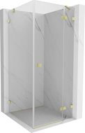 Mexen Lunar cabină de duș cu ușă batantă dreapta 80 x 80 cm, transparentă, auriu periat - 834-080-080-55-00-P