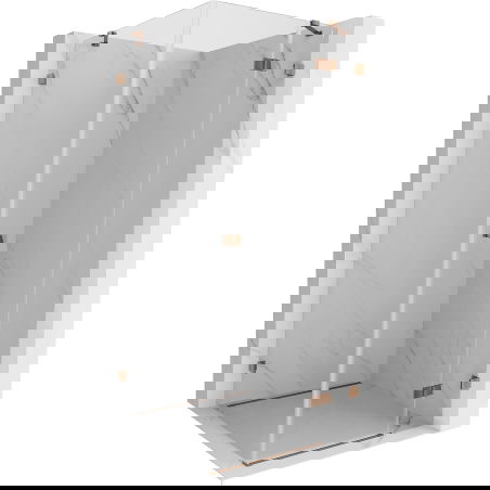 Mexen Lunar cabină de duș pivotantă dreaptă 90 x 90 cm, transparent, aur roz - 834-090-090-60-00-P