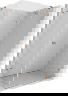 Mexen Lunar nyíló jobbos zuhanykabin 85 x 80 cm, átlátszó, csiszolt réz - 834-085-080-65-00-P