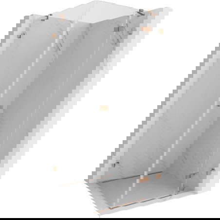 Mexen Lunar cabină de duș batantă dreapta 90 x 90 cm, transparent, cupru periat - 834-090-090-65-00-P