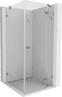 Mexen Lunar cabină de duș cu balamale dreapta 90 x 90 cm, transparent, cupru periat - 834-090-090-65-00-P