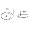Mexen Malwa lavoar deasupra blatului 59 x 36 cm, alb - 21435900